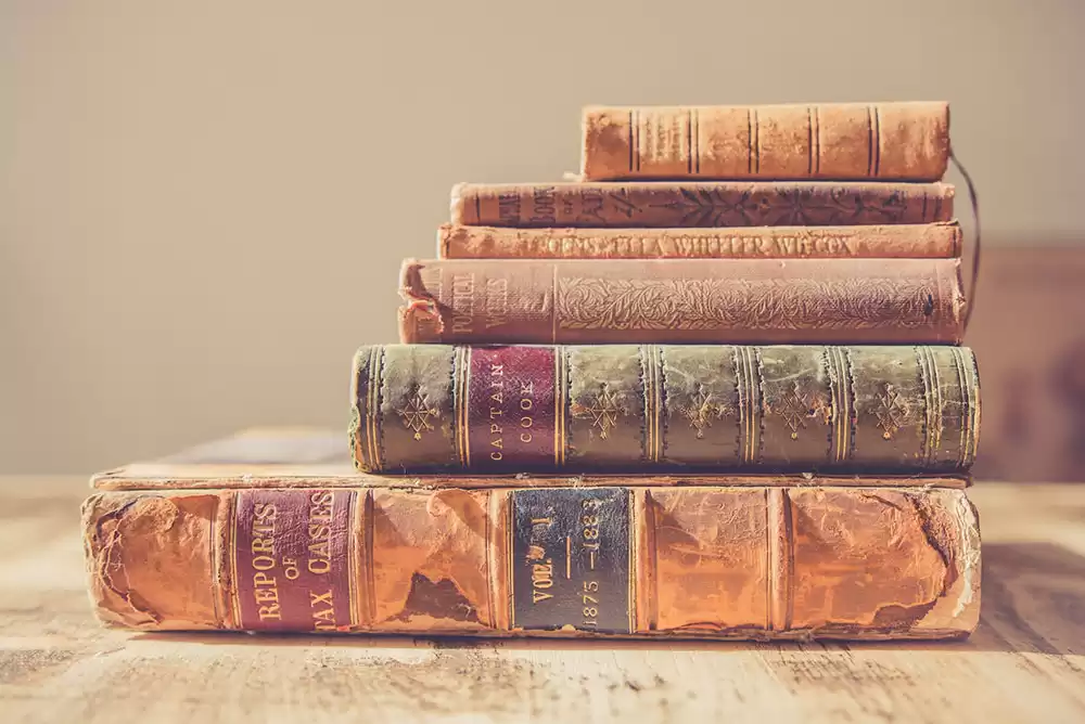 A collection of six antique books